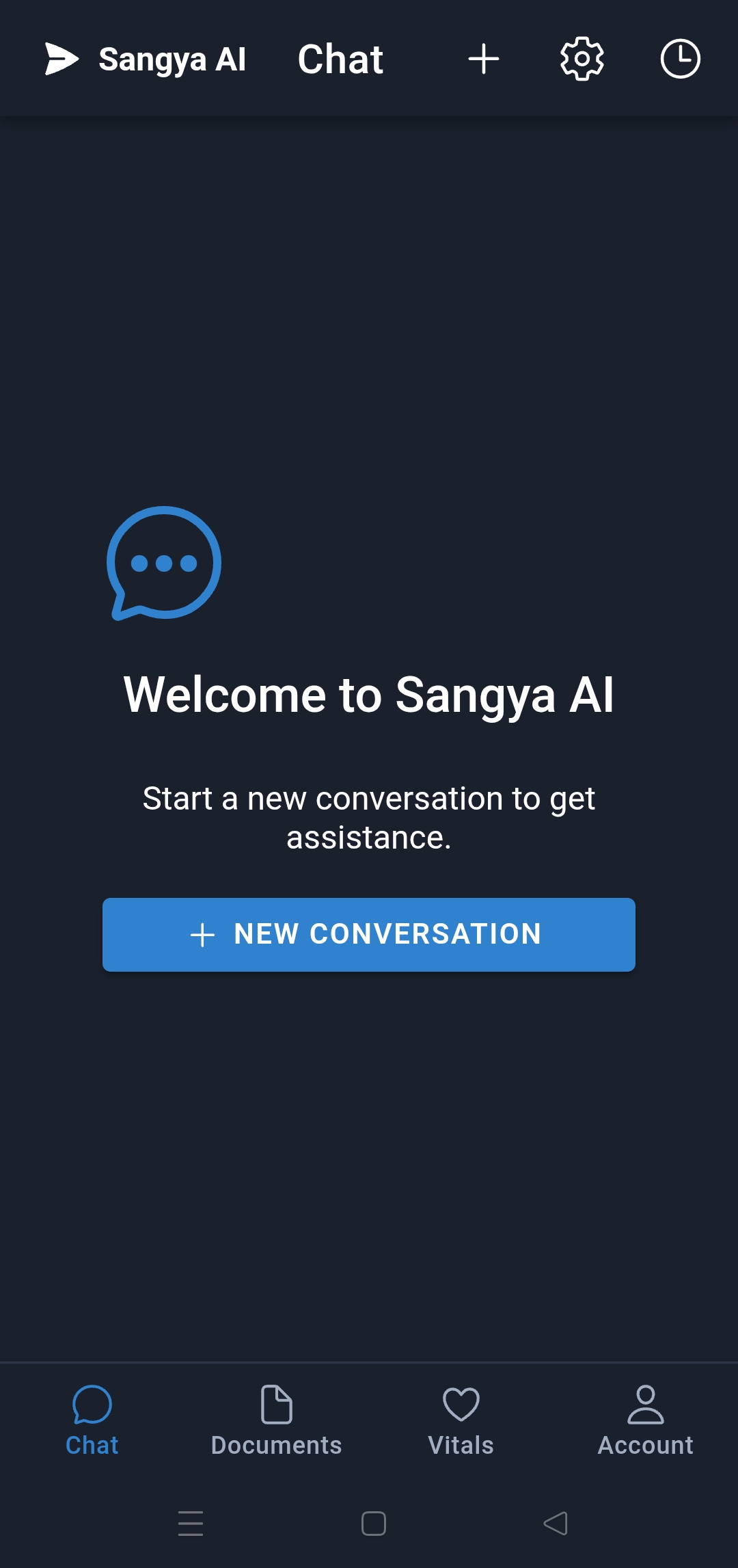 Sangya AI Mobile Chat Interface